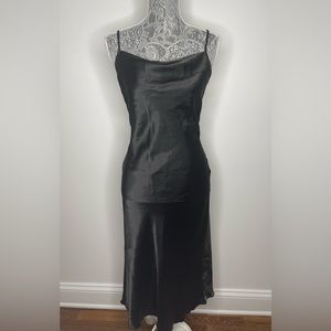 bebe Women's Black Silk Slip Maxi Dress